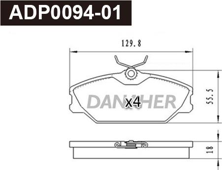 Danaher ADP0094-01 - Bremžu uzliku kompl., Disku bremzes ps1.lv