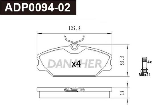 Danaher ADP0094-02 - Bremžu uzliku kompl., Disku bremzes ps1.lv