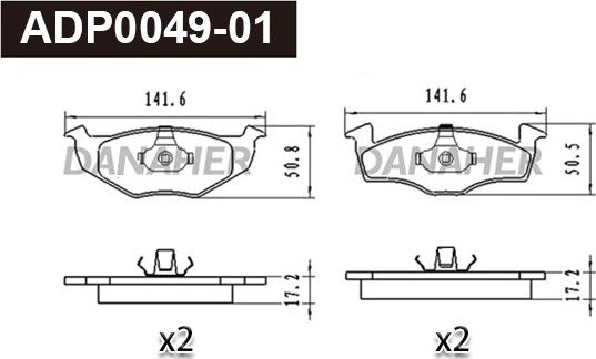 Danaher ADP0049-01 - Bremžu uzliku kompl., Disku bremzes ps1.lv