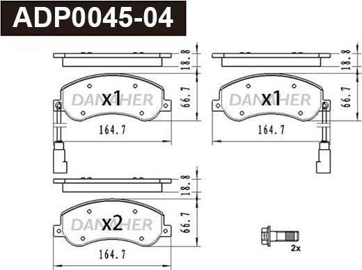 Danaher ADP0045-04 - Bremžu uzliku kompl., Disku bremzes ps1.lv