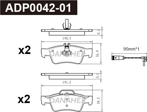 Danaher ADP0042-01 - Bremžu uzliku kompl., Disku bremzes ps1.lv