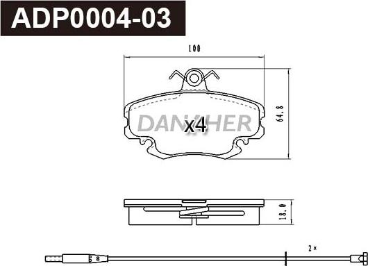 Danaher ADP0004-03 - Bremžu uzliku kompl., Disku bremzes ps1.lv