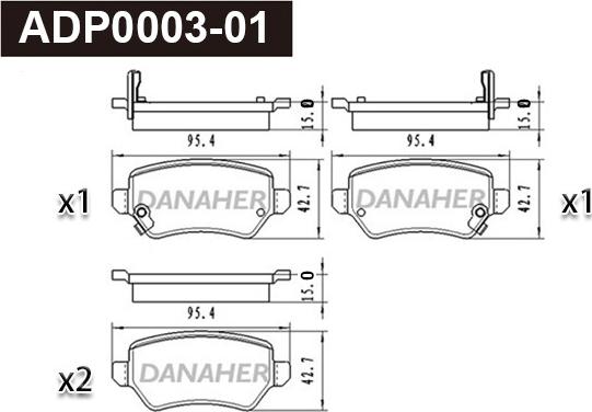 Danaher ADP0003-01 - Bremžu uzliku kompl., Disku bremzes ps1.lv