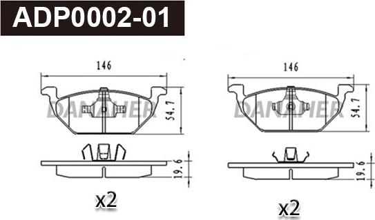 Danaher ADP0002-01 - Bremžu uzliku kompl., Disku bremzes ps1.lv