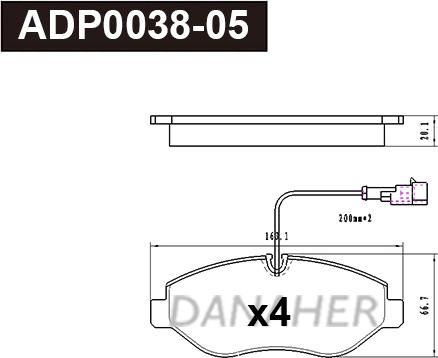 Danaher ADP0038-05 - Bremžu uzliku kompl., Disku bremzes ps1.lv