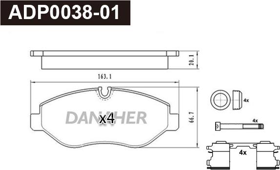 Danaher ADP0038-01 - Bremžu uzliku kompl., Disku bremzes ps1.lv