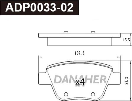 Danaher ADP0033-02 - Bremžu uzliku kompl., Disku bremzes ps1.lv