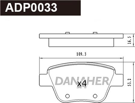 Danaher ADP0033 - Bremžu uzliku kompl., Disku bremzes ps1.lv