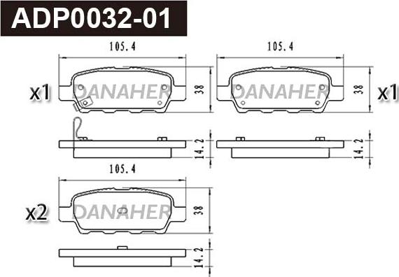 Danaher ADP0032-01 - Bremžu uzliku kompl., Disku bremzes ps1.lv