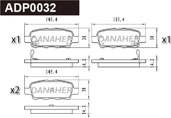 Danaher ADP0032 - Bremžu uzliku kompl., Disku bremzes ps1.lv