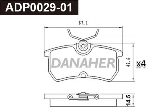 Danaher ADP0029-01 - Bremžu uzliku kompl., Disku bremzes ps1.lv