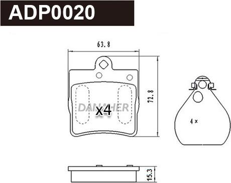 Danaher ADP0020 - Bremžu uzliku kompl., Disku bremzes ps1.lv