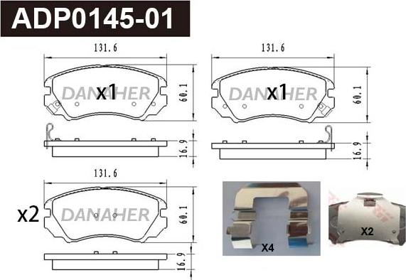 Danaher ADP0145-01 - Bremžu uzliku kompl., Disku bremzes ps1.lv