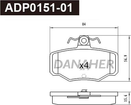 Danaher ADP0151-01 - Bremžu uzliku kompl., Disku bremzes ps1.lv