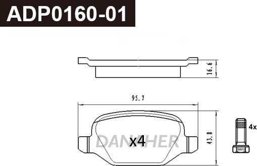 Danaher ADP0160-01 - Bremžu uzliku kompl., Disku bremzes ps1.lv