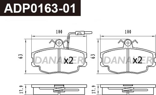 Danaher ADP0163-01 - Bremžu uzliku kompl., Disku bremzes ps1.lv