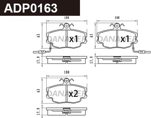 Danaher ADP0163 - Bremžu uzliku kompl., Disku bremzes ps1.lv