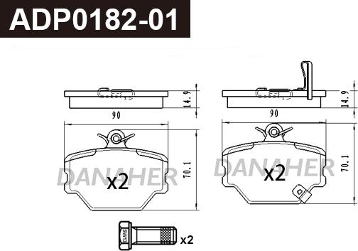 Danaher ADP0182-01 - Bremžu uzliku kompl., Disku bremzes ps1.lv