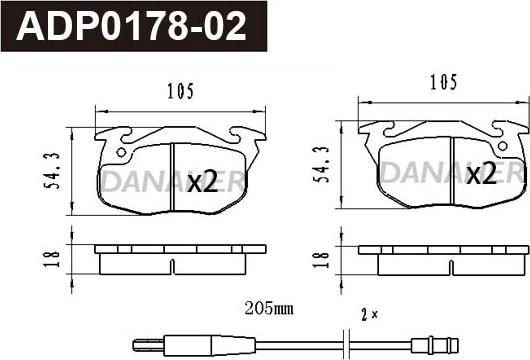 Danaher ADP0178-02 - Bremžu uzliku kompl., Disku bremzes ps1.lv