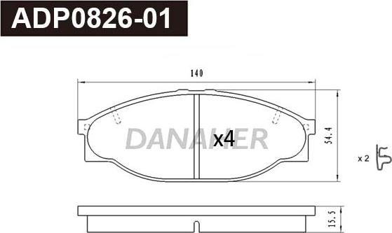 Danaher ADP0826-01 - Bremžu uzliku kompl., Disku bremzes ps1.lv