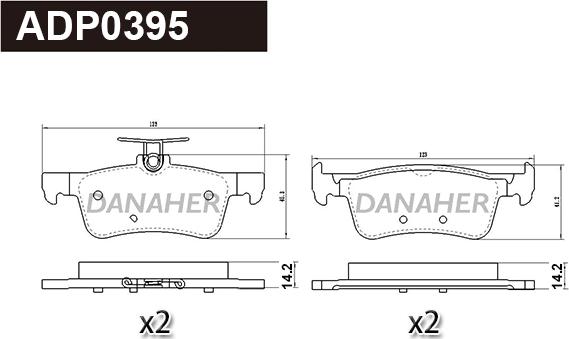 Danaher ADP0395 - Bremžu uzliku kompl., Disku bremzes ps1.lv