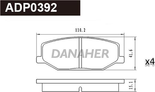 Danaher ADP0392 - Bremžu uzliku kompl., Disku bremzes ps1.lv