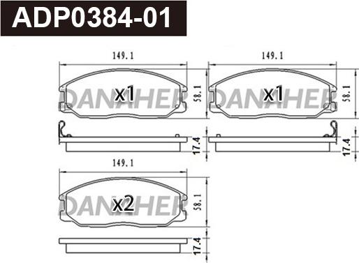 Danaher ADP0384-01 - Bremžu uzliku kompl., Disku bremzes ps1.lv