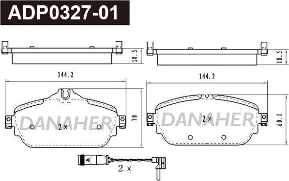 Danaher ADP0327-01 - Bremžu uzliku kompl., Disku bremzes ps1.lv