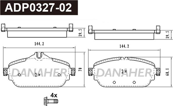 Danaher ADP0327-02 - Bremžu uzliku kompl., Disku bremzes ps1.lv