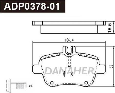 Danaher ADP0378-01 - Bremžu uzliku kompl., Disku bremzes ps1.lv