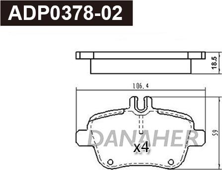 Danaher ADP0378-02 - Bremžu uzliku kompl., Disku bremzes ps1.lv