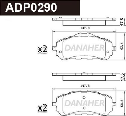 Danaher ADP0290 - Bremžu uzliku kompl., Disku bremzes ps1.lv