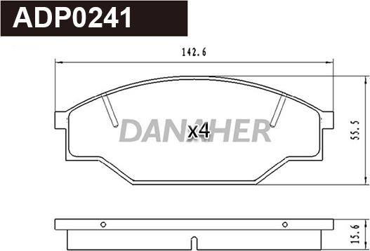 Danaher ADP0241 - Bremžu uzliku kompl., Disku bremzes ps1.lv