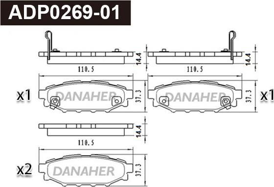 Danaher ADP0269-01 - Bremžu uzliku kompl., Disku bremzes ps1.lv