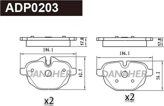 Danaher ADP0203 - Bremžu uzliku kompl., Disku bremzes ps1.lv