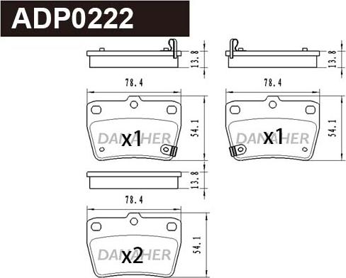 Danaher ADP0222 - Bremžu uzliku kompl., Disku bremzes ps1.lv