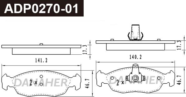 Danaher ADP0270-01 - Bremžu uzliku kompl., Disku bremzes ps1.lv