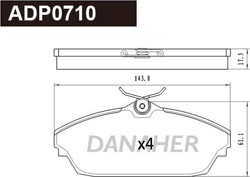 Danaher ADP0710 - Bremžu uzliku kompl., Disku bremzes ps1.lv