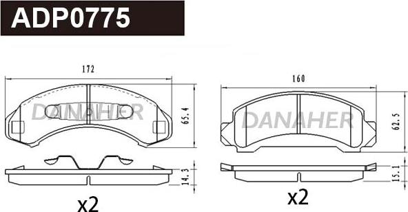 Danaher ADP0775 - Bremžu uzliku kompl., Disku bremzes ps1.lv