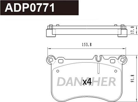 Danaher ADP0771 - Bremžu uzliku kompl., Disku bremzes ps1.lv