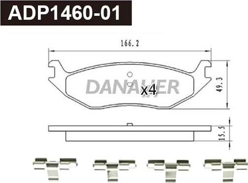 Danaher ADP1460-01 - Bremžu uzliku kompl., Disku bremzes ps1.lv