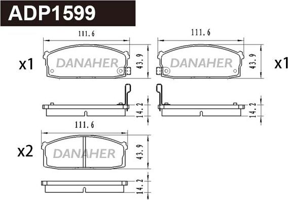 Danaher ADP1599 - Bremžu uzliku kompl., Disku bremzes ps1.lv