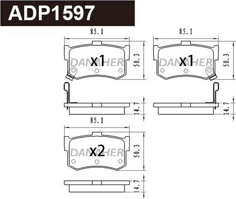 Danaher ADP1597 - Bremžu uzliku kompl., Disku bremzes ps1.lv