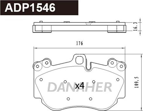 Danaher ADP1546 - Bremžu uzliku kompl., Disku bremzes ps1.lv