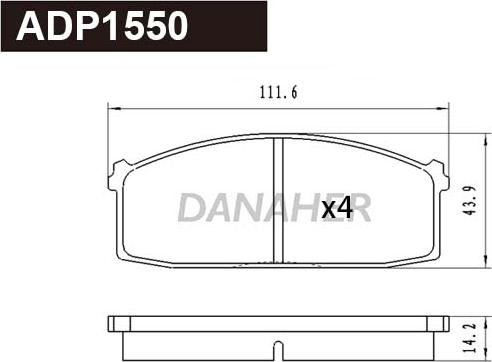 Danaher ADP1550 - Bremžu uzliku kompl., Disku bremzes ps1.lv