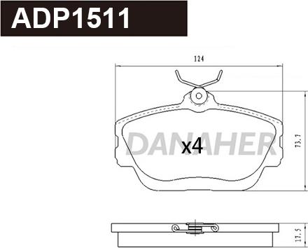 Danaher ADP1511 - Bremžu uzliku kompl., Disku bremzes ps1.lv