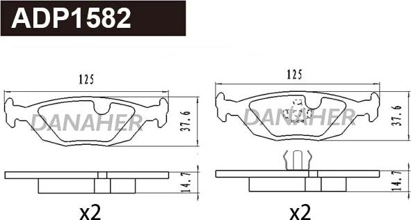 Danaher ADP1582 - Bremžu uzliku kompl., Disku bremzes ps1.lv