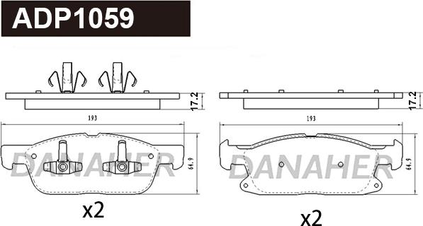 Danaher ADP1059 - Bremžu uzliku kompl., Disku bremzes ps1.lv