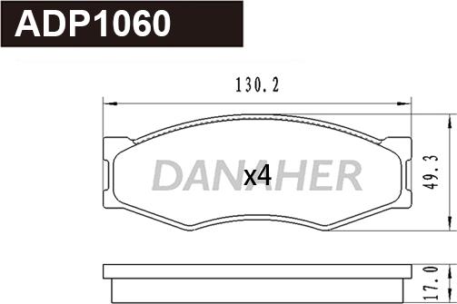 Danaher ADP1060 - Bremžu uzliku kompl., Disku bremzes ps1.lv