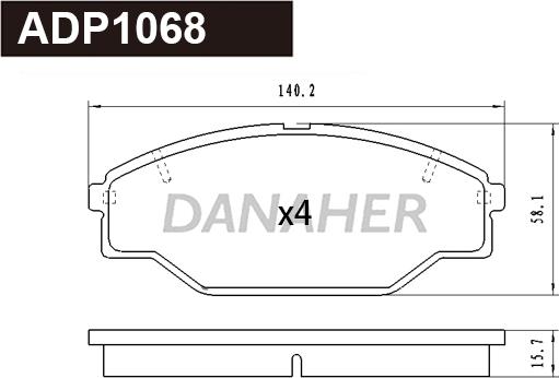 Danaher ADP1068 - Bremžu uzliku kompl., Disku bremzes ps1.lv